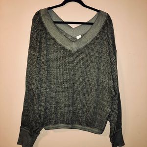 Free People Olive Green Lightweight Sweater